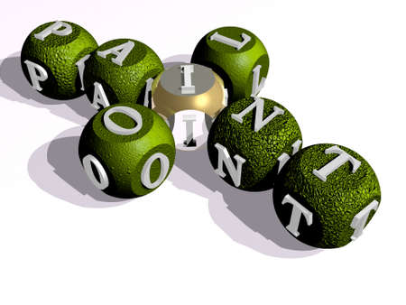 oil paint combined by dice letters and color crossing for the related meanings of the concept....