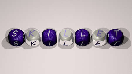 combination of skillet built by cubic letters from the top perspective, excellent for the concept...