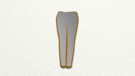 WOMAN TROUSERS 3D drawing icon - 3D illustration for beautiful and youngの写真素材