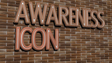 3D representation of awareness icon and text.