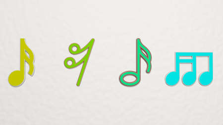 SIXTEENTH NOTE illustration background.の写真素材