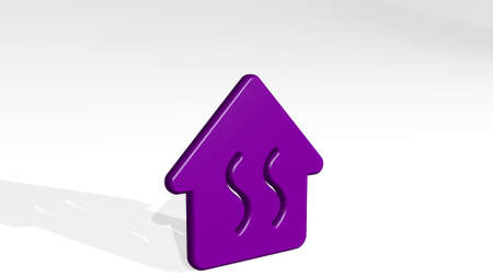 SAUNA HEAT stand with shadow 3D illustration.の写真素材