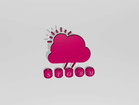 3D graphical image of storm illustration background.の写真素材