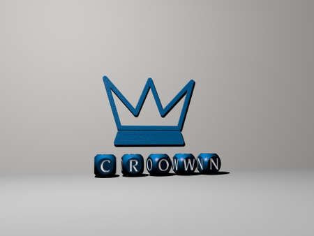 3D graphical image of crown illustration background.の写真素材