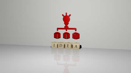 3D representation of idea illustration background.の写真素材