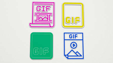 gif file on the wall 3D illustration .