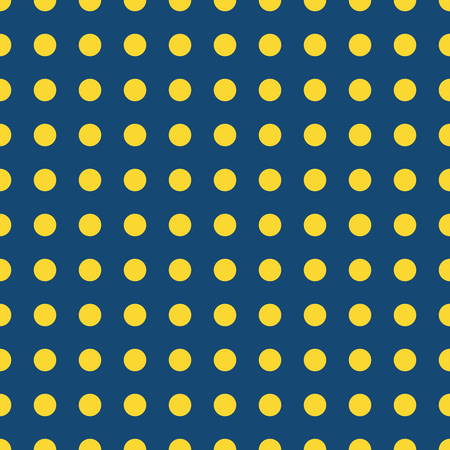 Blue Vector Seamless Pattern with yellow Polka Dots. Vintage style background.のイラスト素材