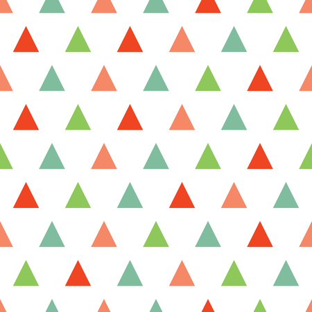 Vector Seamless colorful triangle pattern. Geometric abstract texture. Green, pink, blue and red triangles.のイラスト素材