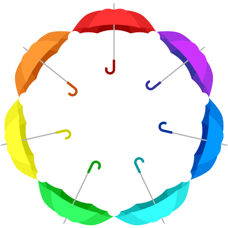 Umbrella seven colorsのイラスト素材