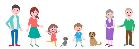 Happy family portrait. Vector illustration.