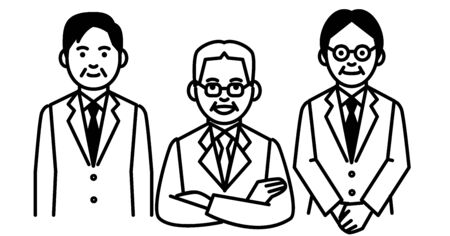 Group of business people on white background. Vector illustration.のイラスト素材