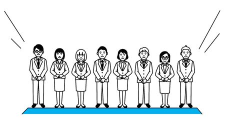 Group of business people on white background. Vector illustration.のイラスト素材
