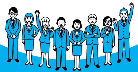 Group of business people on white background. Vector illustration.のイラスト素材
