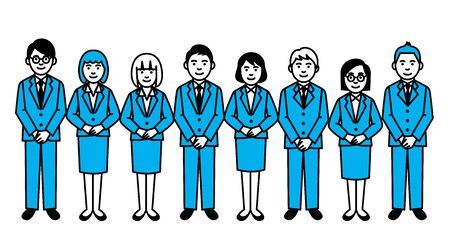 Group of business people on white background. Vector illustration.のイラスト素材