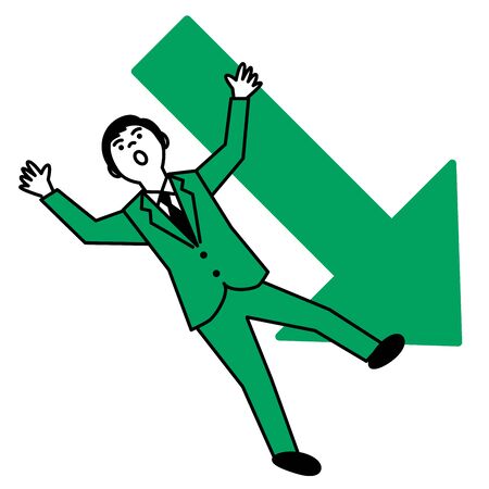 Business man with arrow on white background. Vector illustration.のイラスト素材