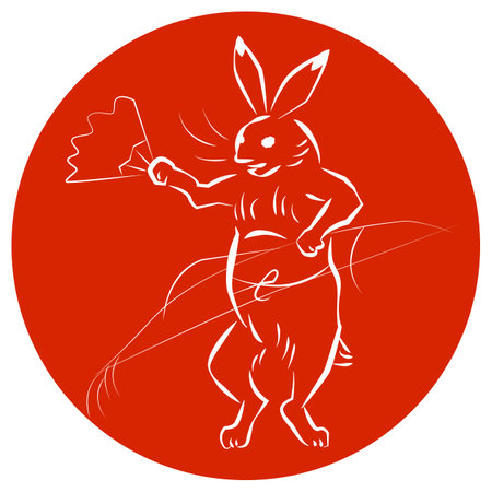 Rabbit of Choju-giga (Animal Caricatures) ,Vector illustrationのイラスト素材