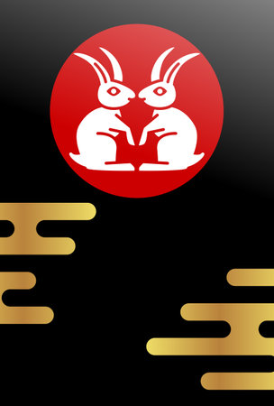 Rabbit of Kamon (Japanese family crest) ,Vector illustrationのイラスト素材