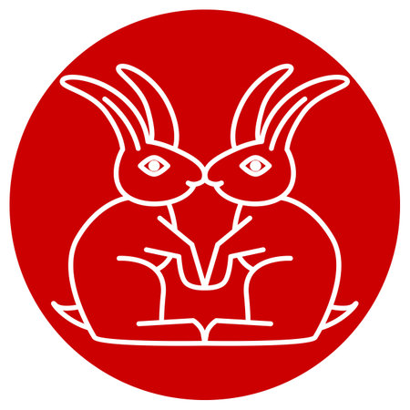 Rabbit of Kamon (Japanese family crest) ,Vector illustrationのイラスト素材