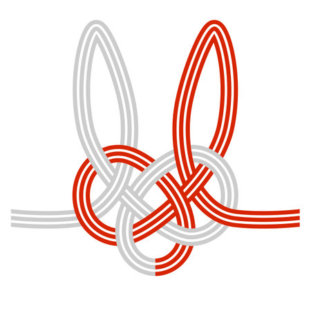 Rabbit of Mizuhiki (decorative Japanese cord) ,Vector illustrationのイラスト素材
