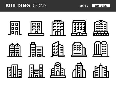 Line style icon set related to building_017のイラスト素材