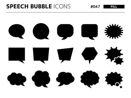 Fill style icon set related to speech bubble_047のイラスト素材