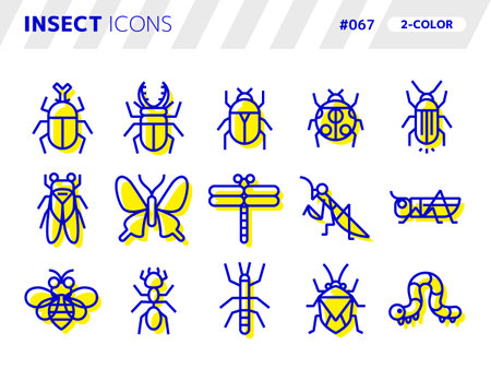 2-color style icon set related to insect_067のイラスト素材