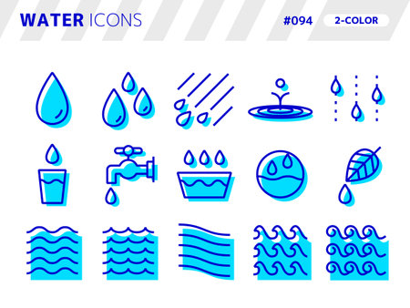 2-color style icon set related to water_094のイラスト素材