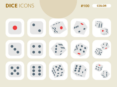 color style icon set related to dice_100のイラスト素材