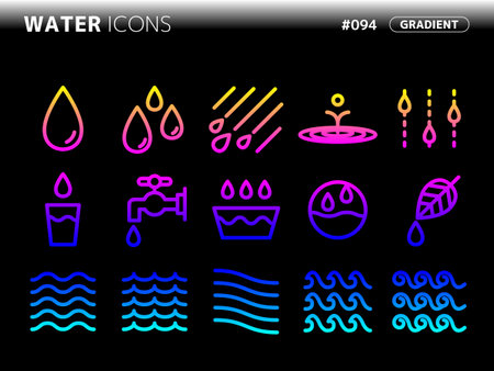 gradient style icon set related to water_094のイラスト素材