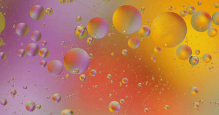 Fantastic structure of colorful bubbles. Abstract colorful paint. Top view. Bubbles in the liquid....