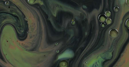 Fantastic structure with colorful bubbles. Abstract colorful paint. Top view. Bubbles in the liquid...