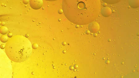 Fantastic structure of colorful bubbles. Chaotic motion. Abstract colorful paint. Top view. Movement...