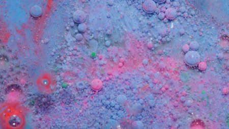 Macro structure of multicolored water paint oil bubbles. Bright colorful acrylic painting. Fantastic...