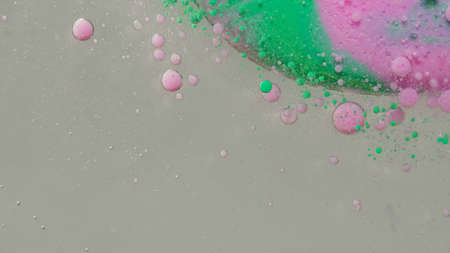 Macro structure of multicolored water paint oil bubbles. Bright colorful acrylic painting. Fantastic...