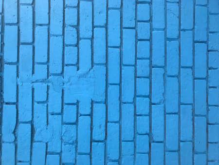 background texture brick wall painted blue.の写真素材