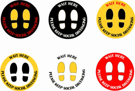 Social distancing vector icon with assorted colors is more classic and attractive for shops and cafes.のイラスト素材