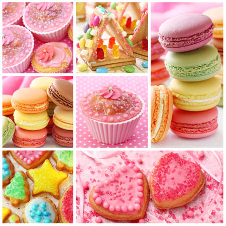 Colorful cakes collageの写真素材