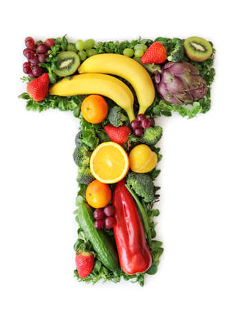 Fruit and vegetable alphabet - letter Tの写真素材