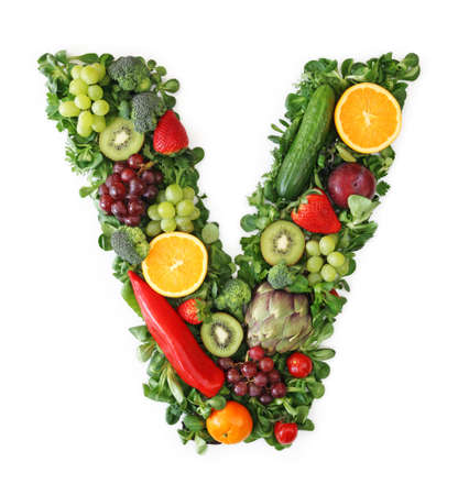 Fruit and vegetable alphabet - letter V Fruit and vegetable alphabet - letter V