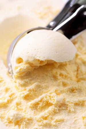 Vanilla ice cream close up<の写真素材