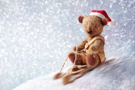 Santa teddy bearの写真素材