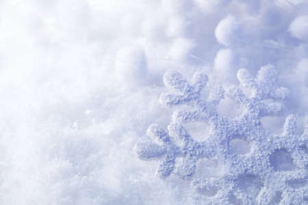 Snowflake in the snowの写真素材