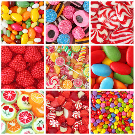 Collage of photos with different sweetsの写真素材