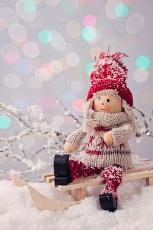 Christmas decoration on a blurred backgroundの写真素材