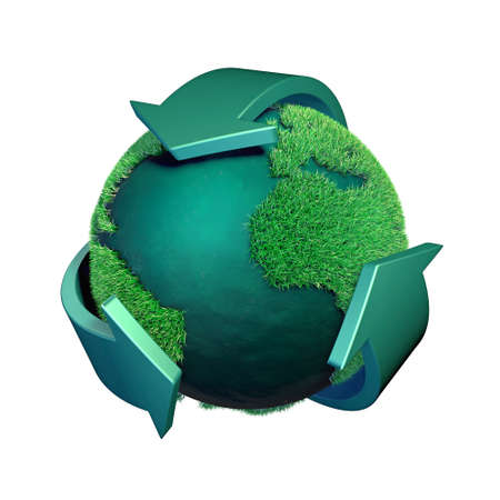 Recycling symbol isolated on a white backgroundの写真素材