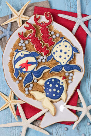 Cookies for a marine partyの写真素材