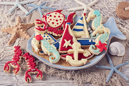 Cookies for a marine partyの写真素材