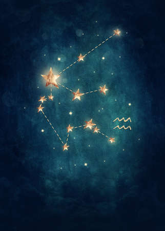 Aquarius astrological sign in the Zodiacの写真素材