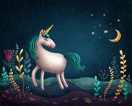 Illustration of a little unicornの写真素材