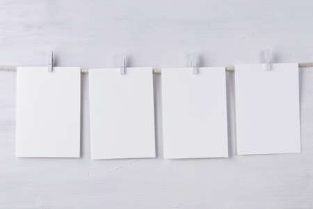 Four empty wotercolor paper cards for your images の写真素材